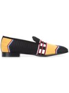 Louis Leeman American Indian Print Loafers - Black