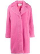Stand Studio Concealed Front Fastening Coat - Pink