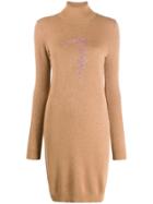 Trussardi Jeans Long-sleeved Lurex Knit Dress - Brown