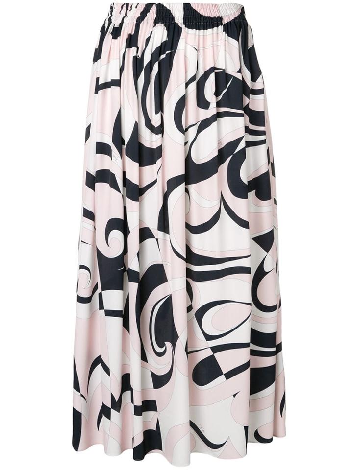 Emilio Pucci Fortuna Print Midi Skirt - Pink