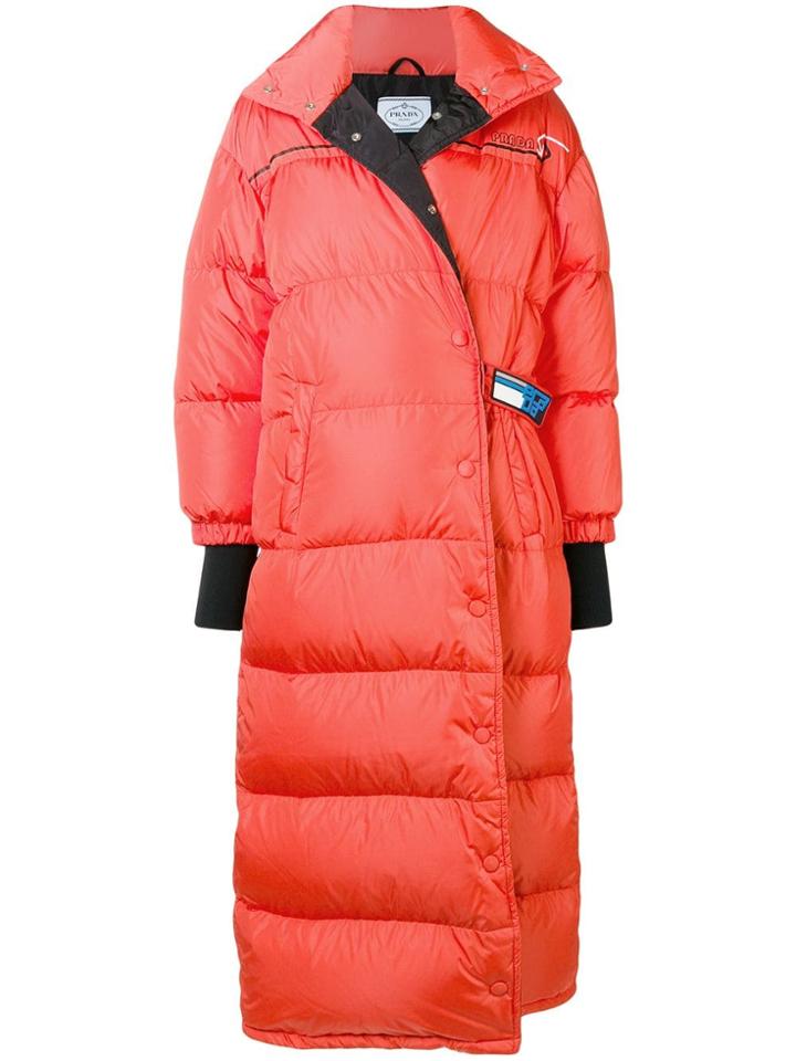 Prada Long Padded Coat - Yellow