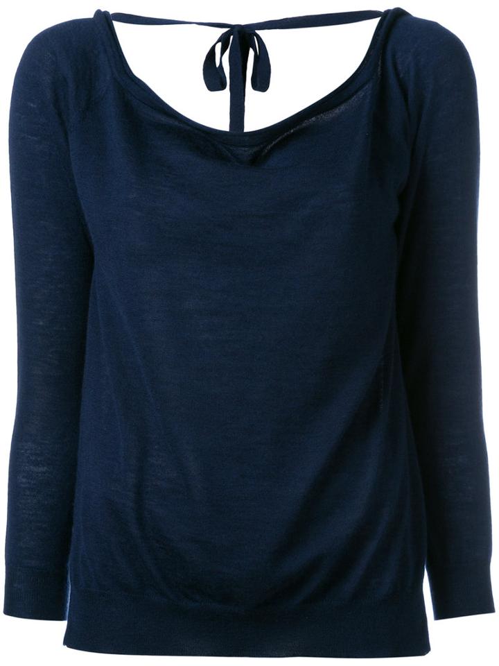 P.a.r.o.s.h. - Cashmere Knitted Slit-hem Jumper - Women - Cashmere - S, Blue, Cashmere