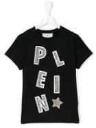 Philipp Plein Kids Embellished Logo T-shirt, Girl's, Size: 13 Yrs, Black