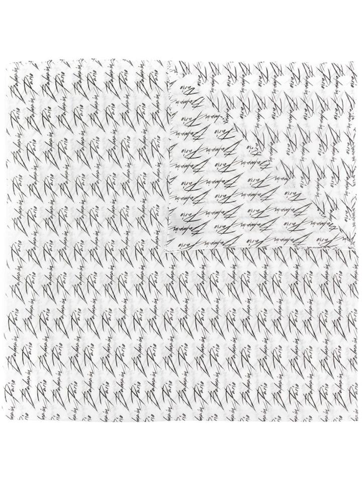 Balmain Logo Print Scarf - White