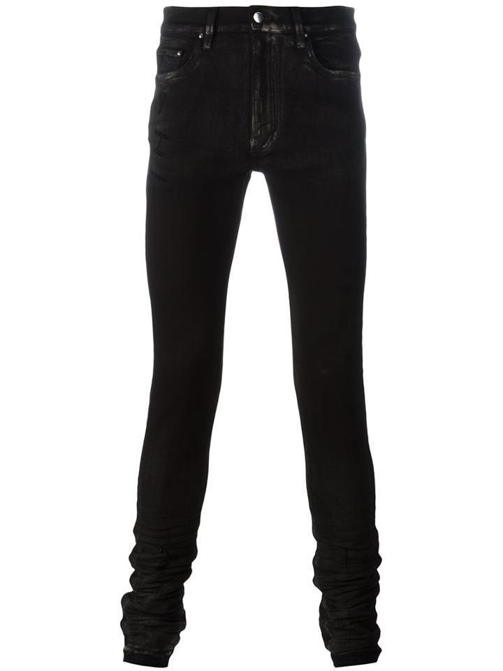 Amiri Extra Long Skinny Trousers, Men's, Size: 32, Black, Cotton/spandex/elastane/tencel