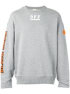Moncler X Off-white Printed Motif Jumper, Men's, Size: Small, Grey, Cotton