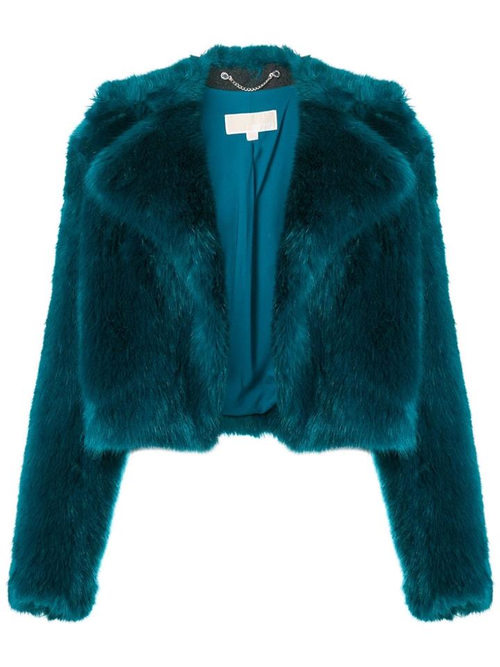 Michael Michael Kors Faux Fur Cropped Jacket - Blue
