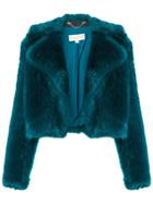 Michael Michael Kors Faux Fur Cropped Jacket - Blue