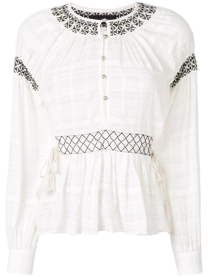 Diesel Black Gold Embroidered Buttoned Blouse - White