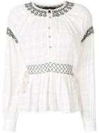 Diesel Black Gold Embroidered Buttoned Blouse - White
