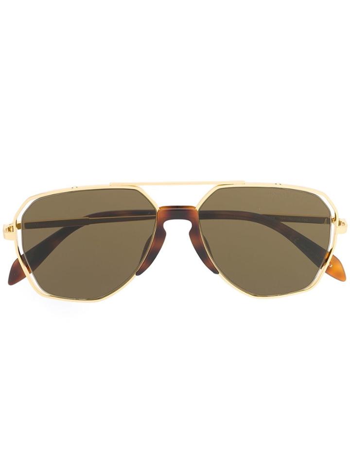 Alexander Mcqueen Eyewear Geometric Shaped Sunglasses - Gold