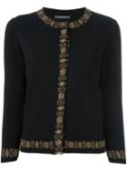Alberta Ferretti Three-quarter-sleeve Cardigan, Women's, Size: 48, Black, Polyester/rayon
