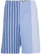 Marni Contrasting Striped Shorts - Blue
