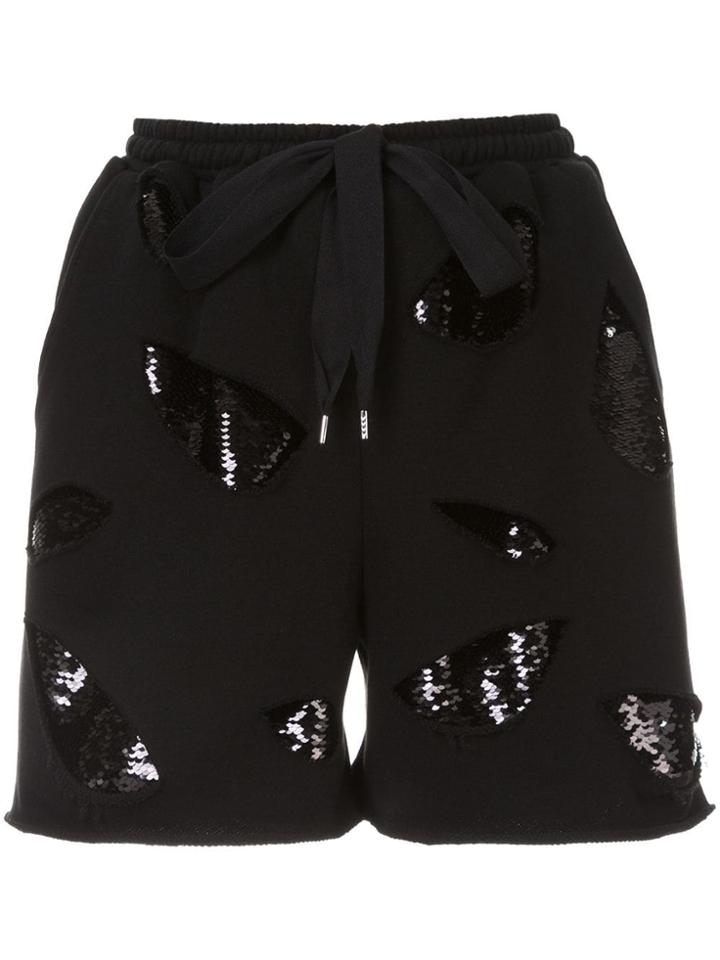 Maison Mihara Yasuhiro Sequin Layer Short Shorts - Black