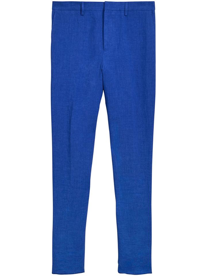 Burberry Soho Fit Linen Trousers - Blue