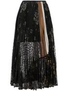 Mame Floral Print Pleated Skirt - Black