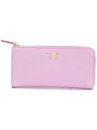 Salvatore Ferragamo Zipped Double Gancio Wallet - Pink & Purple