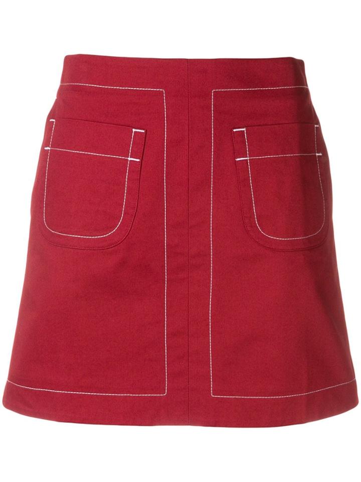 Maison Kitsuné Fitted Mini Skirt - Red