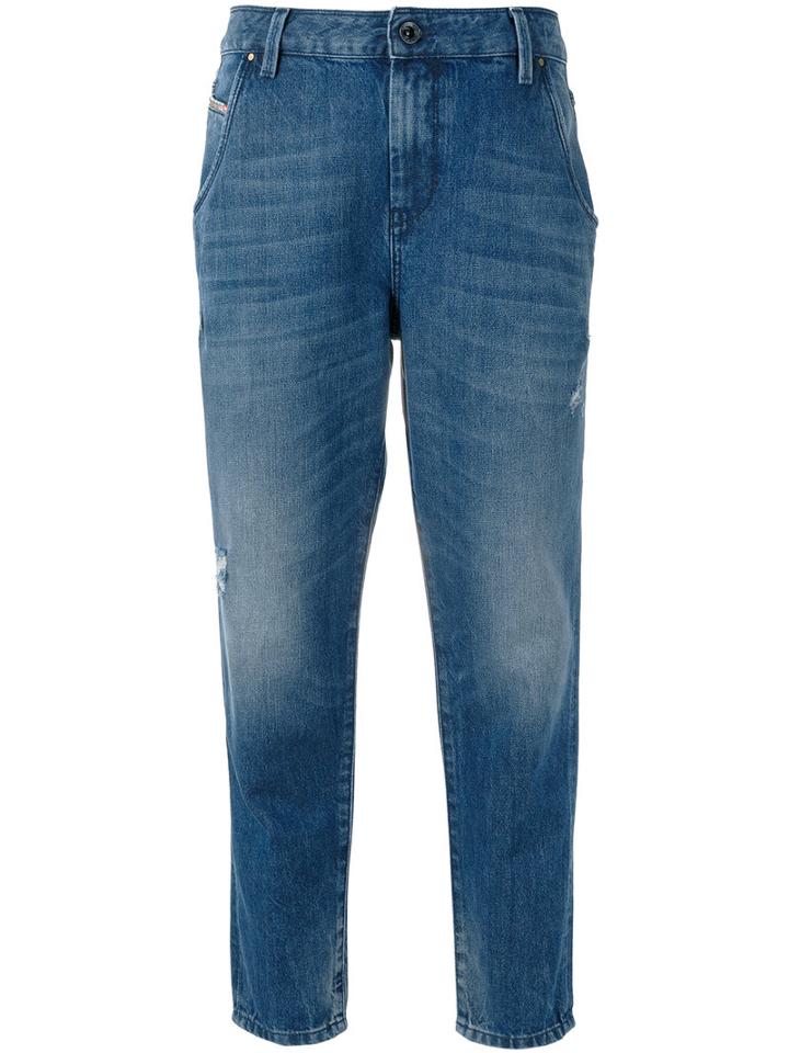 Diesel Cropped Jeans, Women's, Size: 26/32, Blue, Cotton/lyocell