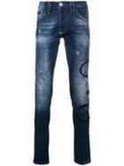 Philipp Plein Side Logo Skinny Jeans - Blue