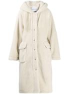 Stand Faux Shearling Coat - Neutrals