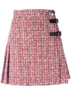 Alexander Mcqueen Boucle Kilt-style Skirt, Women's, Size: 40, Red, Cotton/wool/polyamide/silk