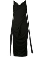 Rick Owens Lilies - Crossover Low Back Midi Dress - Women - Cotton/polyamide/viscose - 42, Black, Cotton/polyamide/viscose