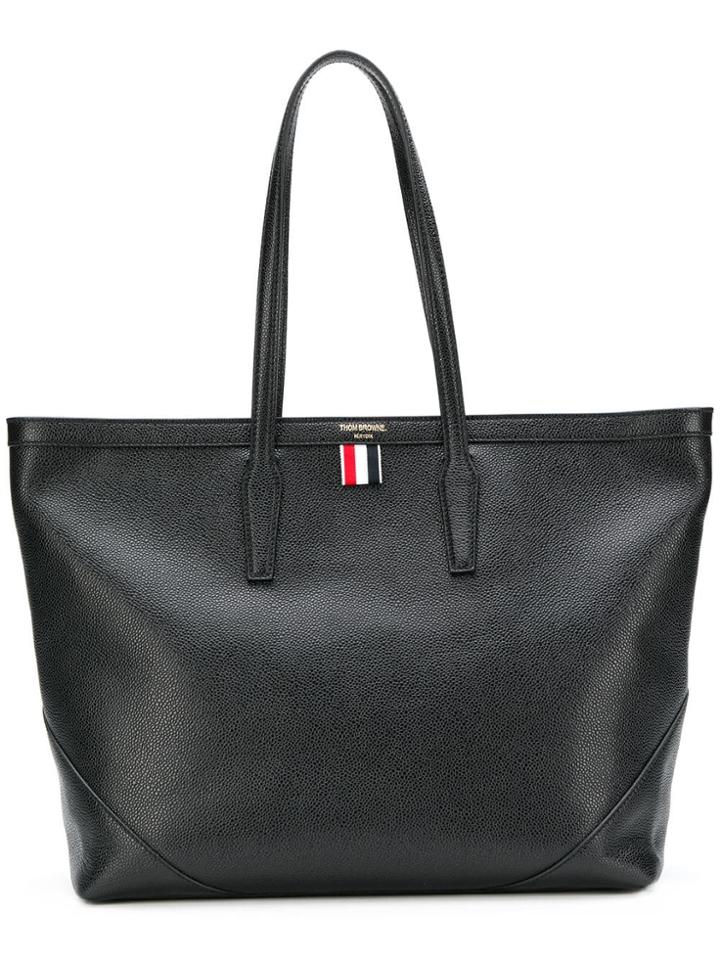 Thom Browne Pebbled Leather Bucket Tote Bag - Black