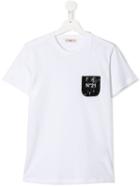 Nº21 Kids Teen Sequinned Logo Patch T-shirt - White