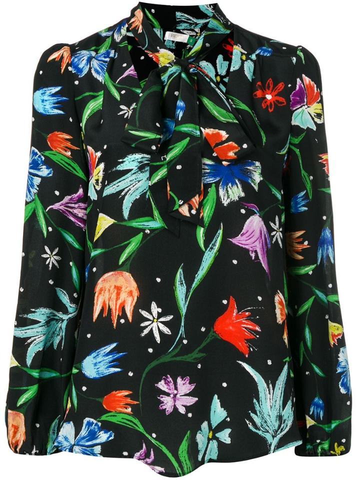 Rixo London Floral Print Blouse - Black