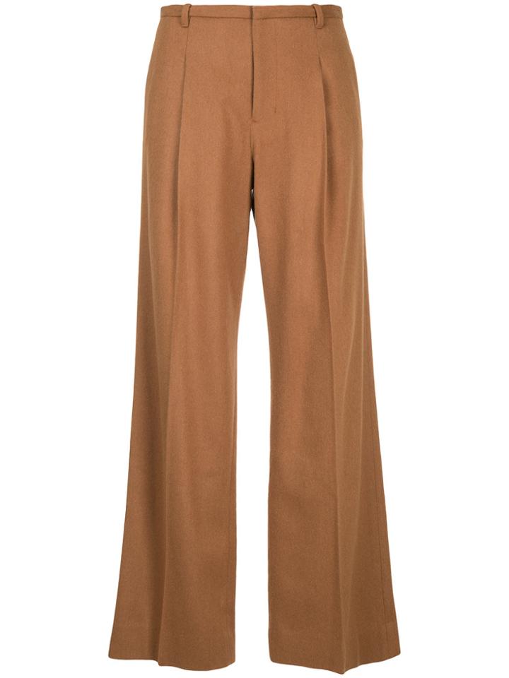 Estnation High-waisted Wide-leg Trousers - Brown