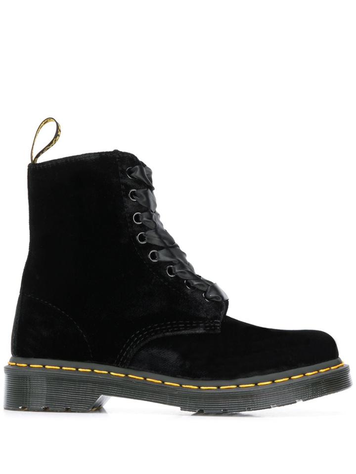 Dr. Martens Velvet Combat Boots - Black
