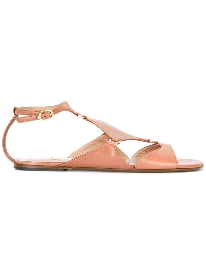 L'autre Chose Flat Sandals - Pink & Purple