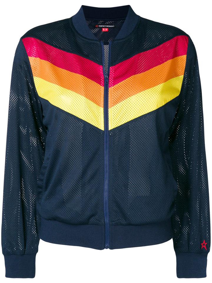 Perfect Moment Chevron Bomber Jacket - Blue