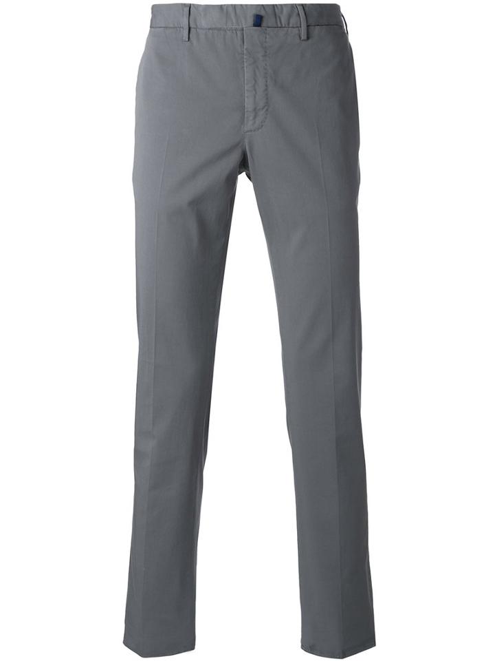Incotex Classic Chinos, Men's, Size: 52, Grey, Cotton/spandex/elastane