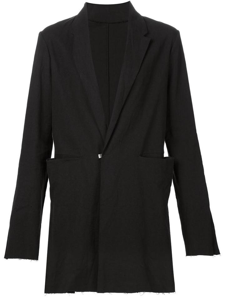 Ma+ Long Blazer, Men's, Size: 48, Black, Cotton/linen/flax/spandex/elastane