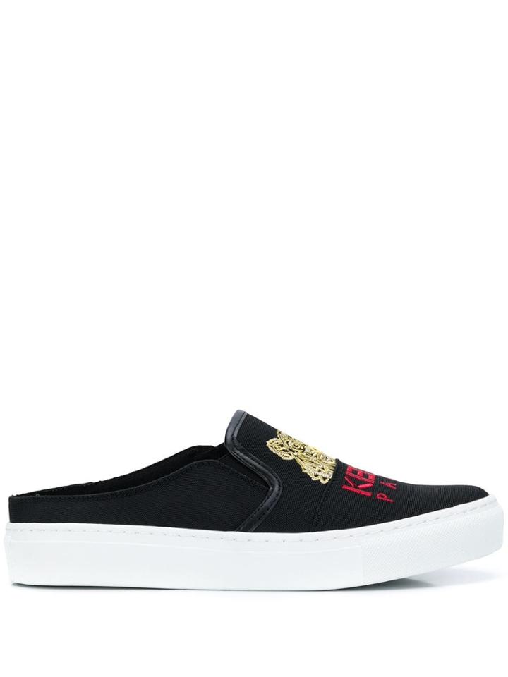 Kenzo Logo Embroidered Sneakers - Black