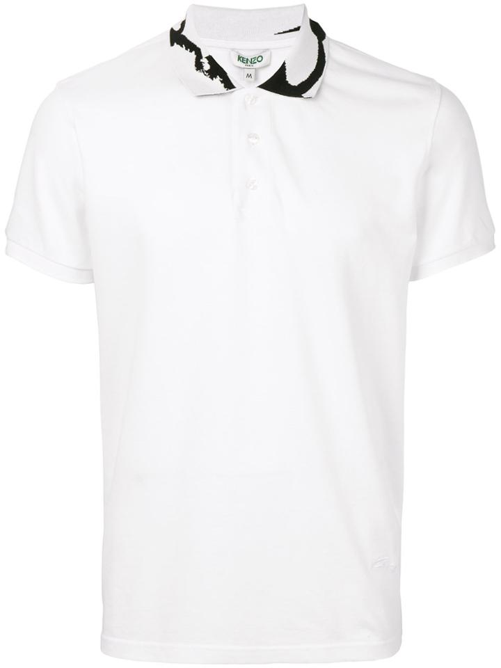 Kenzo Kenzo Signature Printed Collar Polo Shirt - White