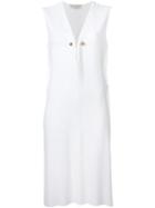 Stella Mccartney Bar Pin Shift Dress, Women's, Size: 38, White, Spandex/elastane/acetate/viscose/brass