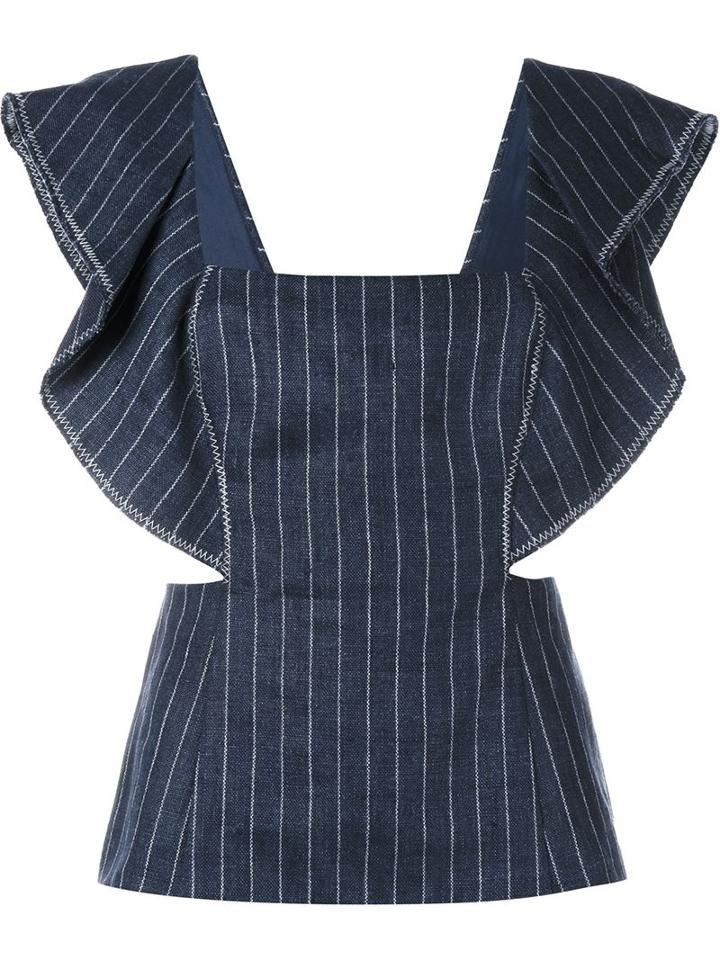 3.1 Phillip Lim Pinstripe Cascading Sleeve Top