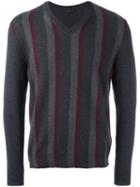 Z Zegna Striped Jumper, Men's, Size: Large, Grey, Wool/cashmere