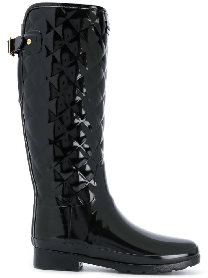 Hunter Quilted Knee-high Boots - Black