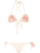 La Reveche Shayna Floral Applique Bikini - Nude & Neutrals
