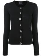 Markus Lupfer - Crystal Button Cardigan - Women - Plastic/merino - Xs, Women's, Black, Plastic/merino