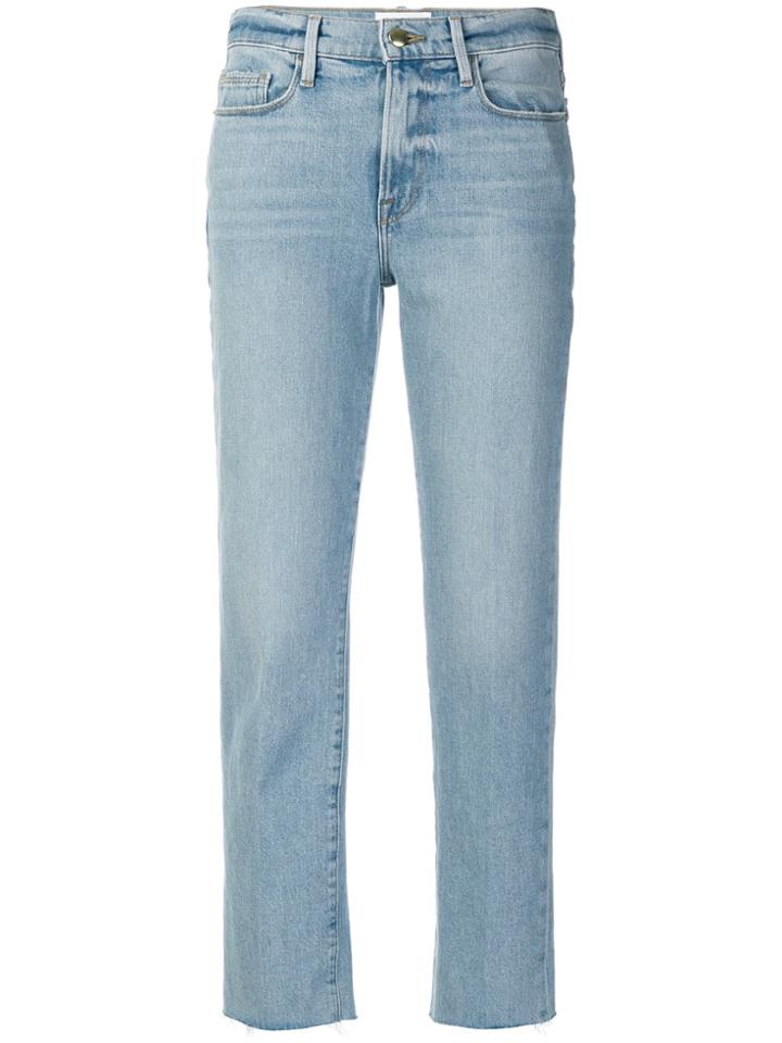 Frame Straight-leg Cropped Jeans - Blue
