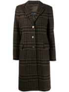 Etro Button Up Houndstooth Coat - Brown
