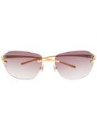 Cartier Rimless Tinted Sunglasses - Gold