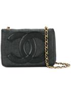 Chanel Pre-owned Logo Patch Shoulder Bag - Black