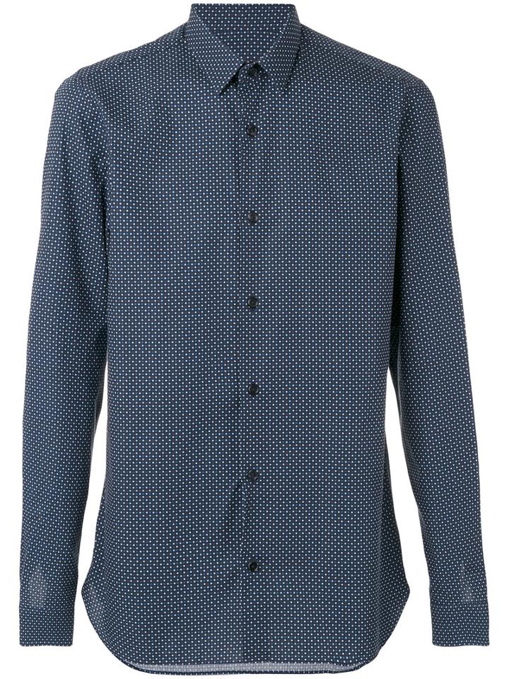 Z Zegna - Polka-dot Shirt - Men - Cotton - L, Blue, Cotton