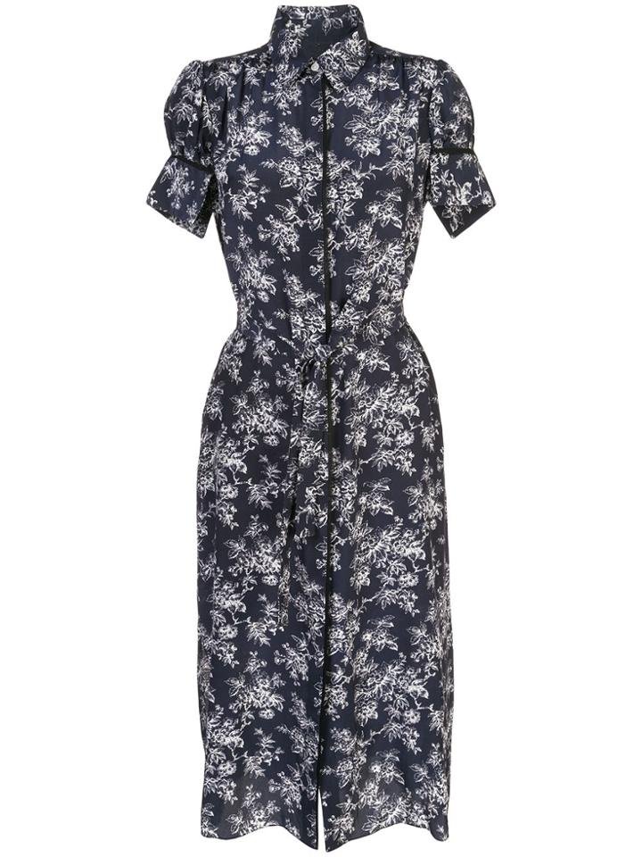 Jason Wu Floral Print Shirt Dress - Blue